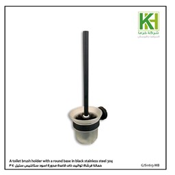 Show details for A toilet brush holder with a round base in black stainless steel 304 Picture of A toilet brush holder with a round base in black stainless steel 304